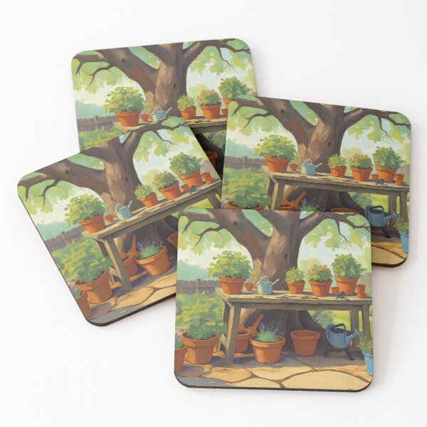 Item preview, Shaded Potting Bench Retreat: Countryside Oil Art designed and sold by Perennial Home & Gardens.