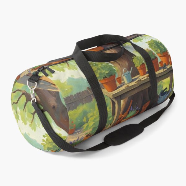 Item preview, Shaded Potting Bench Retreat: Countryside Oil Art designed and sold by Perennial Home & Gardens.
