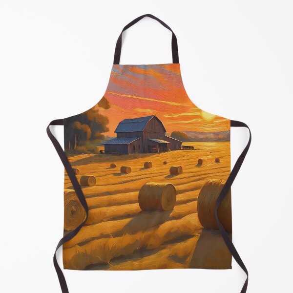 Item preview, Hayfield at Dusk: Golden-Hour Farm Painting designed and sold by Perennial Home & Gardens.