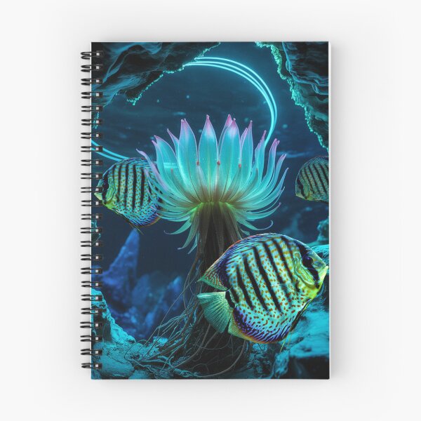 Item preview, Discus Fish Underwater Scape Fantasy Surreal Aquarium Art designed and sold by Aquarium Eclipse.