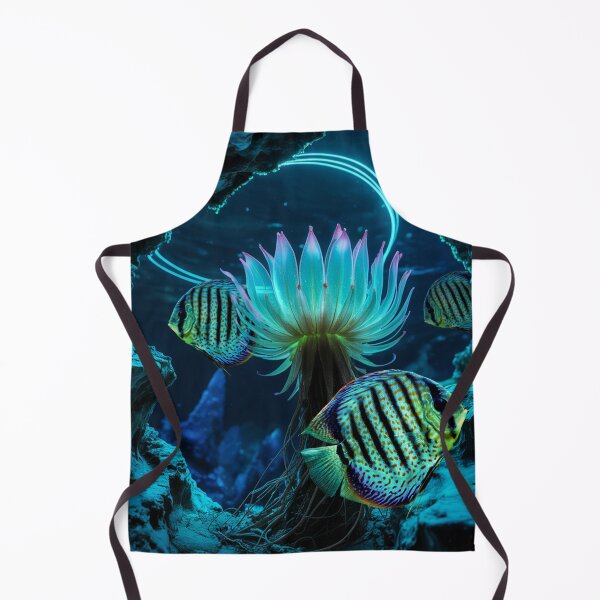 Item preview, Discus Fish Underwater Scape Fantasy Surreal Aquarium Art designed and sold by Aquarium Eclipse.