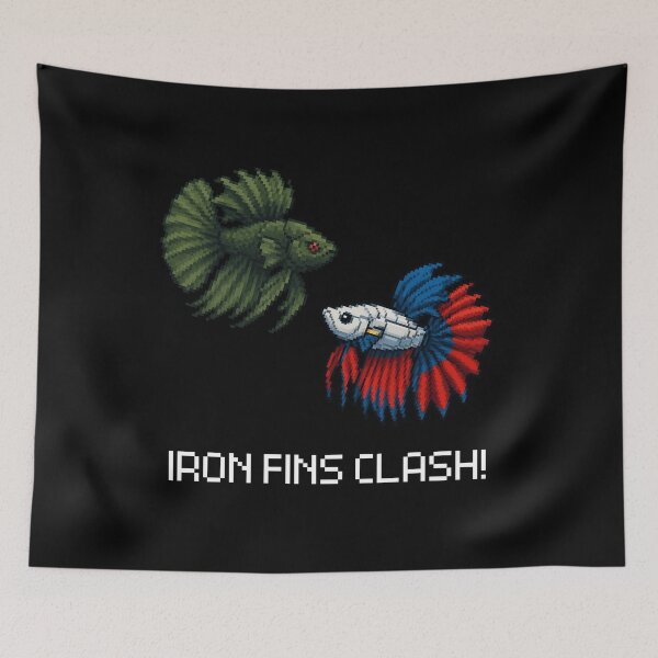 Item preview, mecha pixel duel aquatic fighter betta fish concept retro style designed and sold by zakugan.