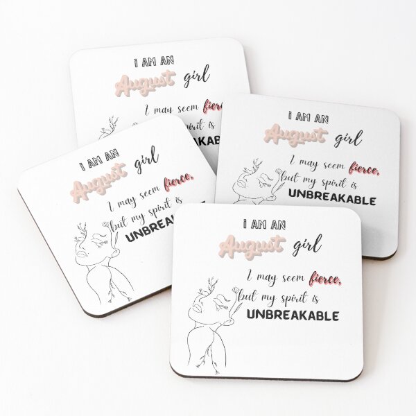 Item preview, August Girl – Fierce but Unbreakable | Strong Feminine Quote Design designed and sold by lyrasummayah-.