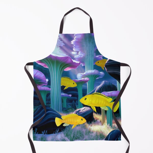 Item preview, Mbuna African Cichlid Underwater Scape Fantasy Surreal Aquarium Art designed and sold by Aquarium Eclipse.