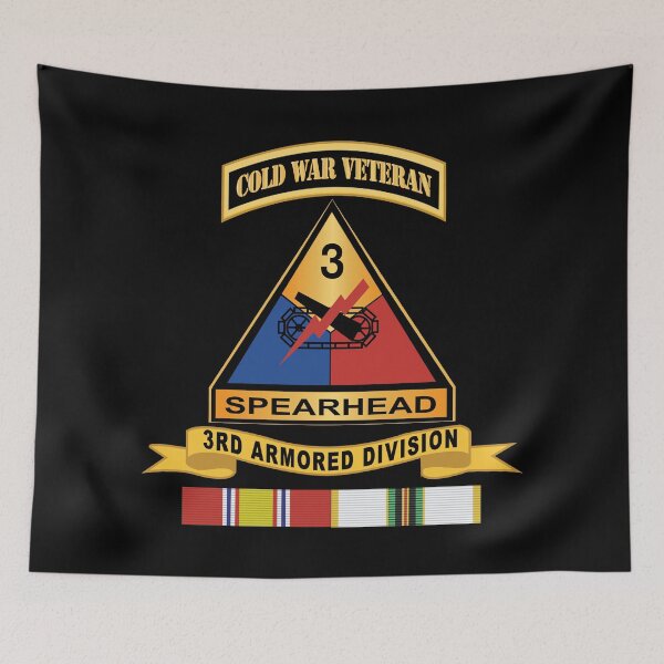 Item preview, Army - 3rd Armored Division w Br - Ribbon COLD WAR Vet Tab X 300 designed and sold by Military Insignia Products.