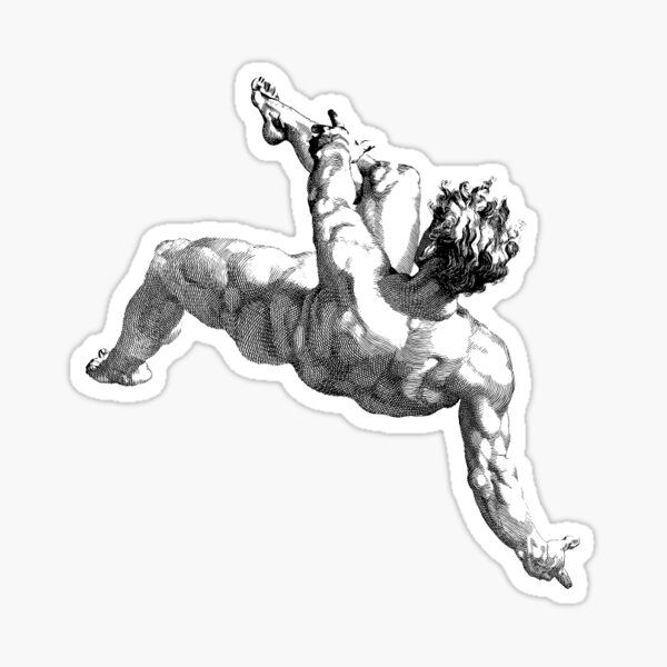Item preview, « La Chute – Un homme à la dérive dans le ciel | Impression d'art existentiel surréaliste » designed and sold by Trendsettle.
