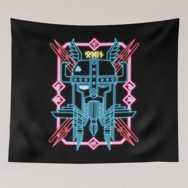 Item preview, Odin Geometric Neon – Norse God of Wisdom & War designed and sold by MythoCulture.