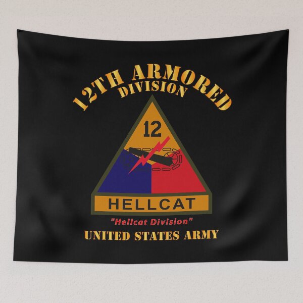 Item preview, Army - SSI - 12th Armored Division w Name Tape - Hellcat Division - US Army X 300 designed and sold by Military Insignia Products.
