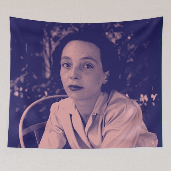 Item preview, Marguerite Duras in blue and pink designed and sold by carmencuarzo.