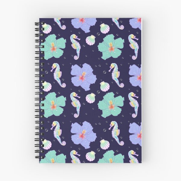 Item preview, Pastel Seahorses & Tropical Hibiscus Floral Pattern – Cute Ocean Vibes designed and sold by Lone Jensen.