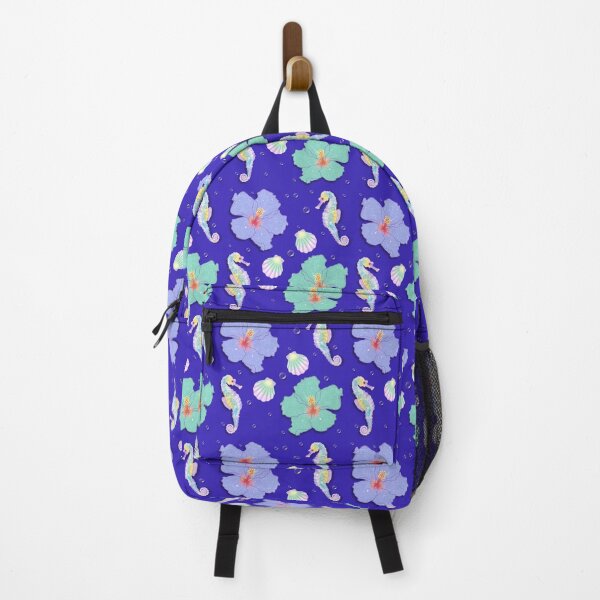 Item preview, Pastel Seahorses & Tropical Hibiscus Floral Pattern – Cute Ocean Vibes designed and sold by Lone Jensen.
