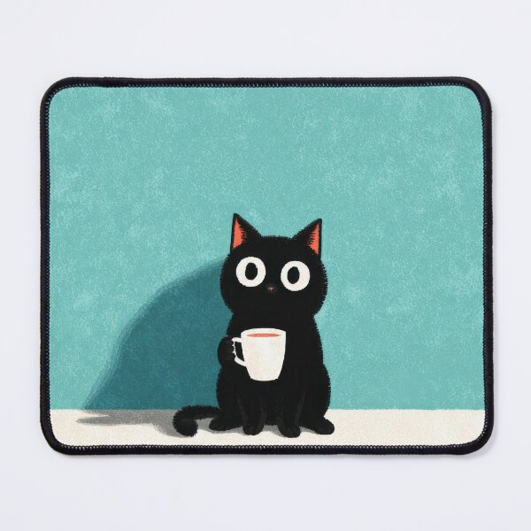 Item preview, Black Cat Chilling At Pool With White Coffee designed and sold by Tenalxp.