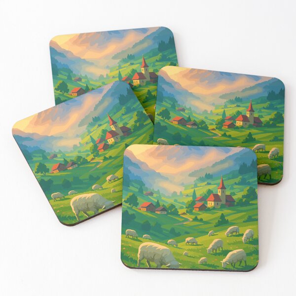 Item preview, Peaceful Pastures – Morning in the Alpine Valley designed and sold by NeroKanji.