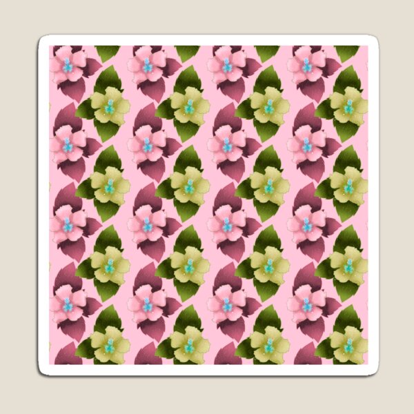 Item preview, Tropical Hibiscus Pattern – Pink & Green Floral Botanical Design designed and sold by Lone Jensen.