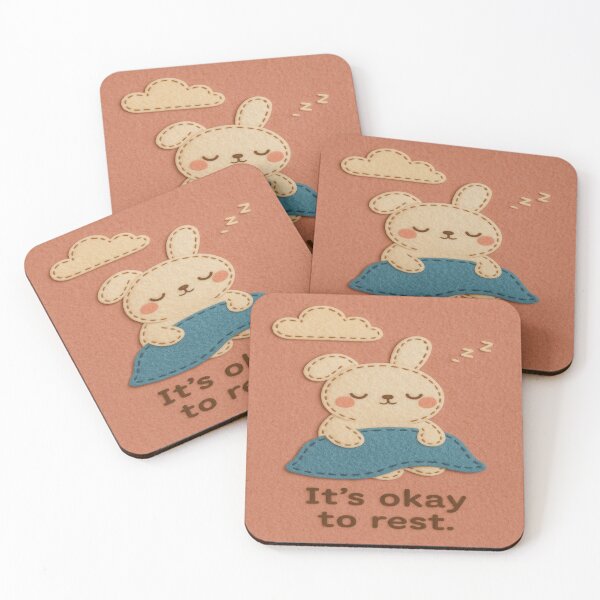 Item preview, "Sleepy Felt Bunny – It’s Okay to Rest" designed and sold by RJF-ANTG.