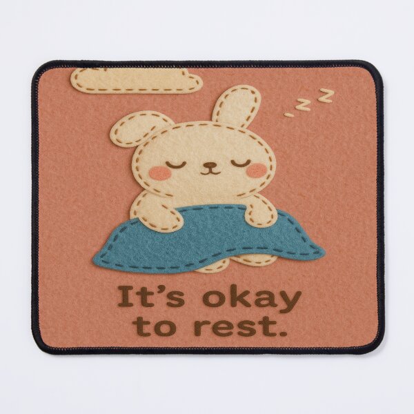 Item preview, "Sleepy Felt Bunny – It’s Okay to Rest" designed and sold by RJF-ANTG.