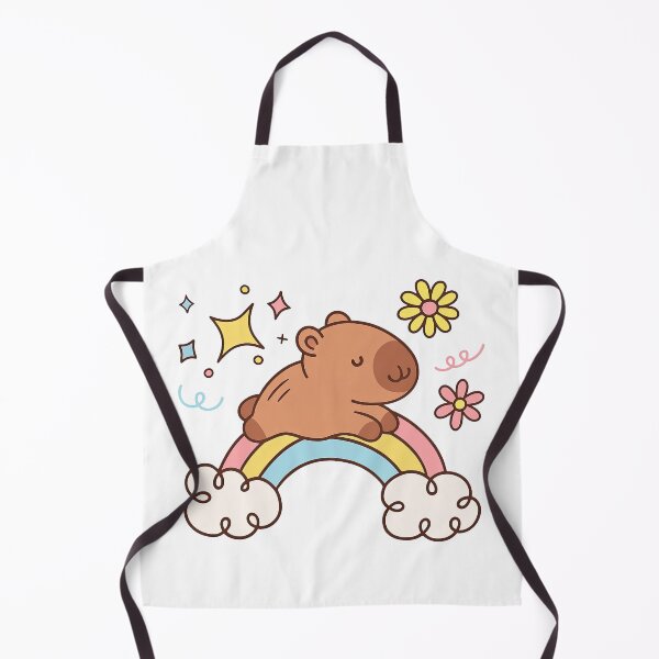 Item preview, Cute Capybara Sleeping on Rainbow with Flowers and Sparkles designed and sold by ArtfulWeave.