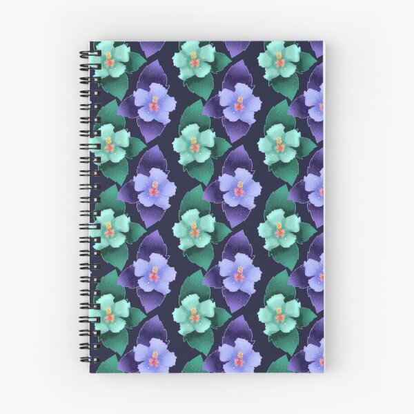 Item preview, Dark blue Hibiscus Flower Pattern – Purple & Mint Tropical Floral Design designed and sold by Lone Jensen.