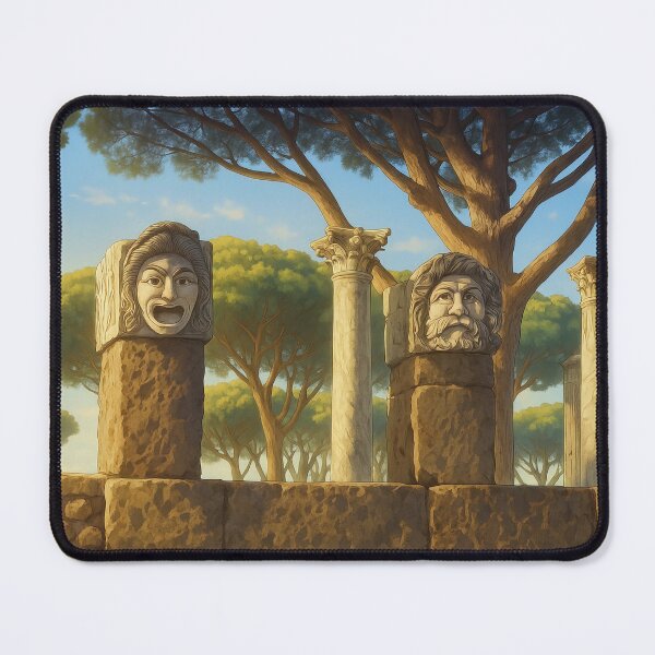 Item preview, Ancient Rome Marble Theatrical Masks of Ostia Antica designed and sold by KAI-Studio.