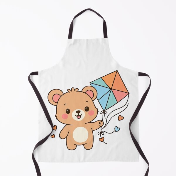 Item preview, Cute Bear Flying a Colorful Kite with Hearts designed and sold by ArtfulWeave.