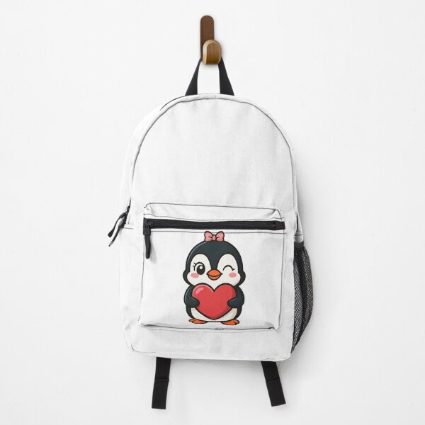 Item preview, Cute Penguin Holding Heart and Winking with Bow designed and sold by ArtfulWeave.