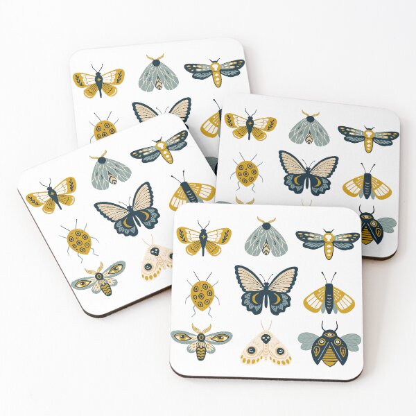 Item preview, Stylized Moths and Butterflies Collection in Retro Colors designed and sold by ArtfulWeave.