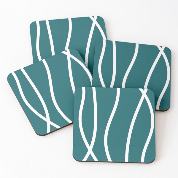 Item preview, Flow State Abstract Line Art – Minimalist Teal Wavy Design designed and sold by Bojana Studio.