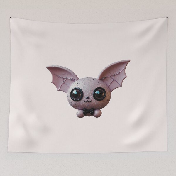 Item preview, Kawaii Bat Cat – Cute Gothic Vampire Creature with Glitter Wings designed and sold by Shiwwa.