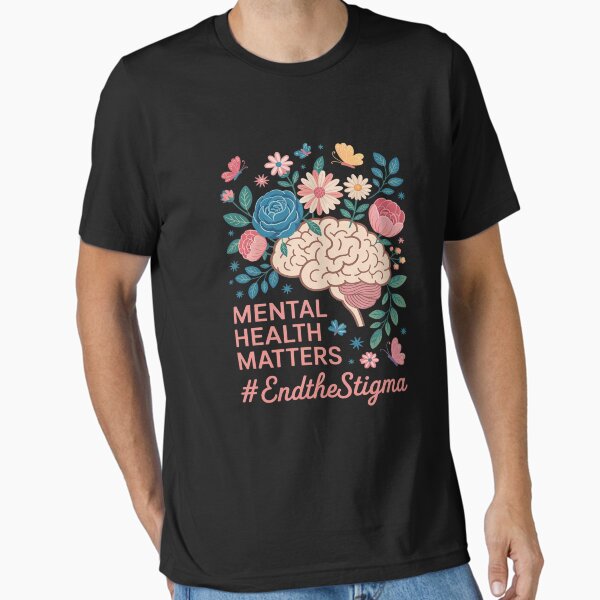 Item preview, End The Stigma Mental Health Matters Awareness Brain Floral designed and sold by Albtwist.