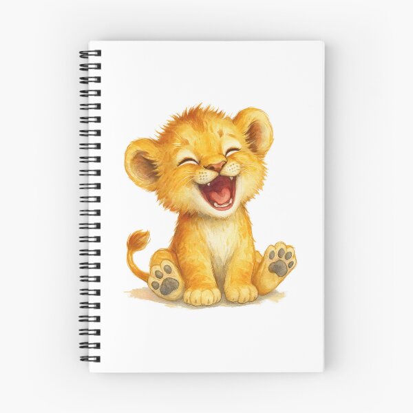 Item preview, Adorable Laughing Baby Lion Cub in Watercolor Style designed and sold by ArtfulWeave.