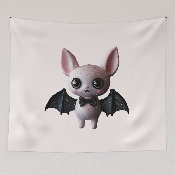 Item preview, Kawaii Bat Cat – Cute Gothic Vampire Creature with Glitter Wings designed and sold by Shiwwa.