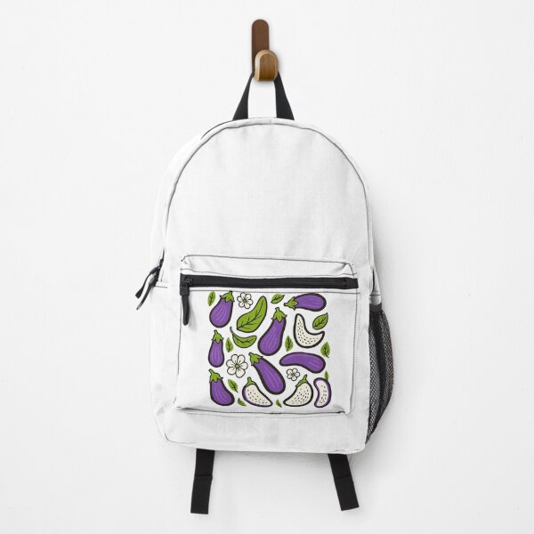Item preview, Colorful Eggplant and Leaves Pattern with Flowers designed and sold by ArtfulWeave.