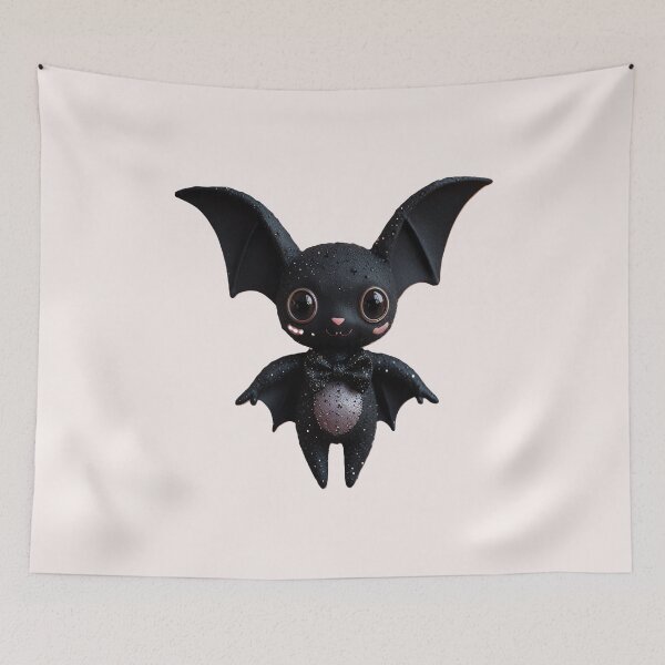 Item preview, Kawaii Bat Cat – Cute Gothic Vampire Creature with Glitter Wings designed and sold by Shiwwa.