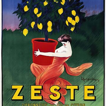 Zeste Poster by Cappiello, 1906 | Vintage French Lemon Ad | Retro