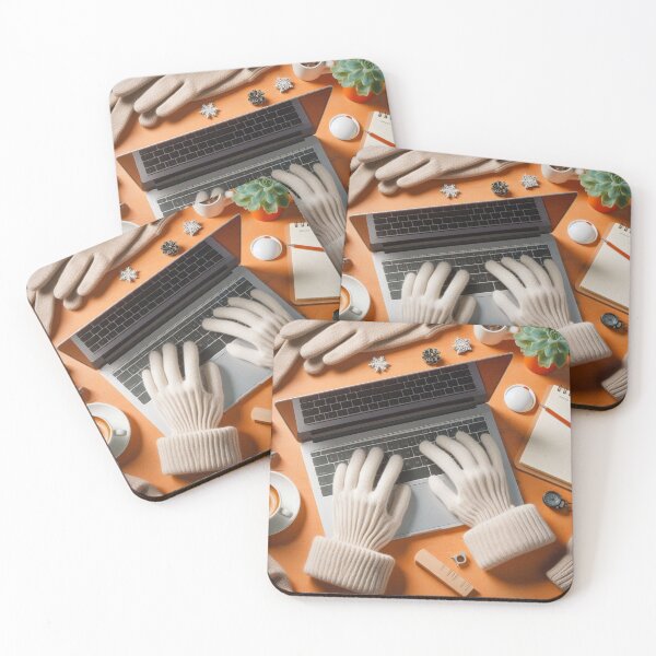 Item preview, Typing Without Hands – Surreal Empty Gloves at Keyboard Design designed and sold by ashokreddy343.