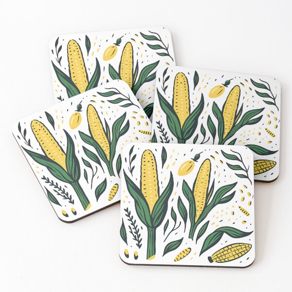 Item preview, Corn Plant Pattern with Leaves, Kernels, and Cobs designed and sold by ArtfulWeave.