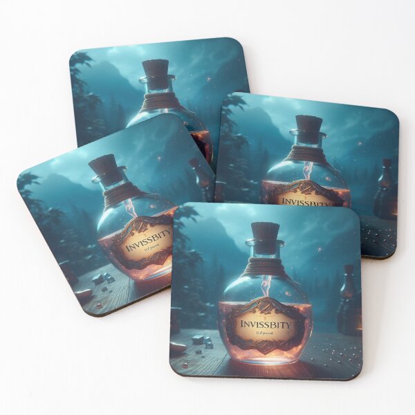 Item preview, Invisibility Potion – Half-Poured Magic Bottle Fantasy Art designed and sold by ashokreddy343.