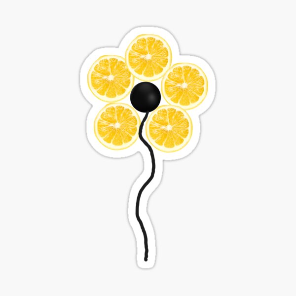 Lemon Slice Flower - Minimalist Citrus Blossom Design Sticker