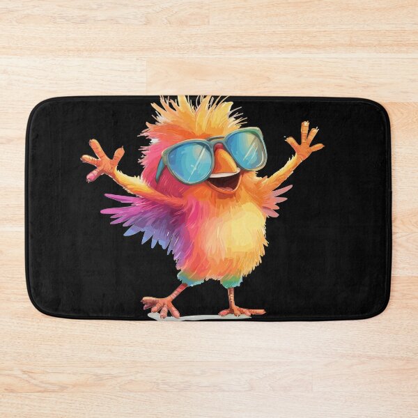 Item preview, Vibrant Rainbow Bird With Sunglasses – Fun Summer Cartoon Chick Illustration designed and sold by Daagath.
