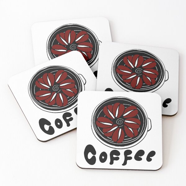 Item preview, Doodle drawing of a flower seed and a coffee cup designed and sold by nongsao4.