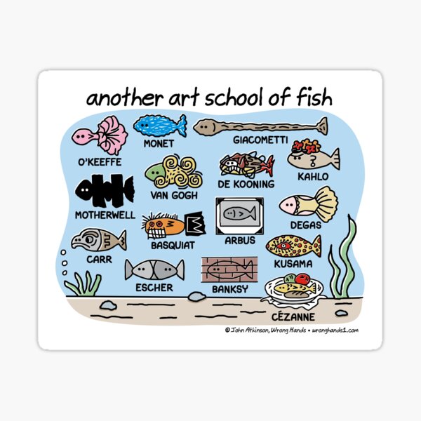 another art school of fish Sticker