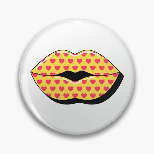 Item preview, Yellow lips with red hearts pattern, pop art designed and sold by artskill2k17.