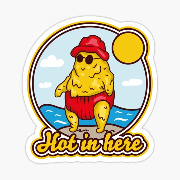 Item preview, Hot in here Funny Melting Butter Summer Cartoon designed and sold by MaudTeeArt.