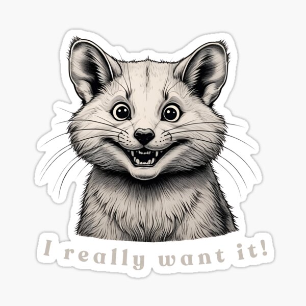I Really Want It! - Cute Ferret Illustration Sticker