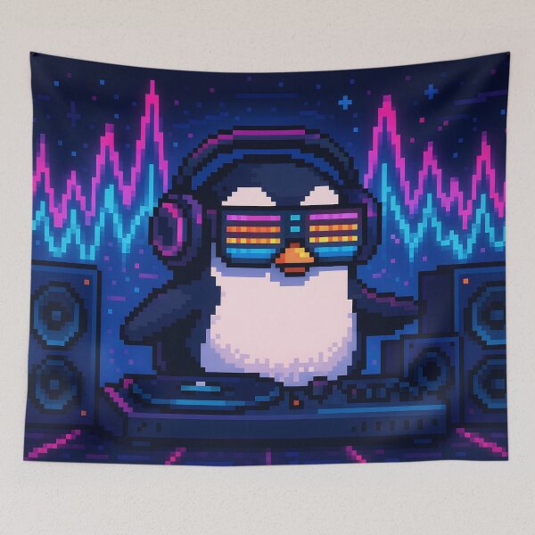 Item preview,  DJ Pixel Penguin designed and sold by SassyArtistry.