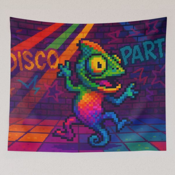 Item preview,  Pixel Disco Chameleon Dancing designed and sold by SassyArtistry.