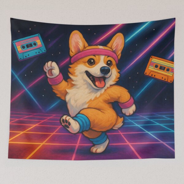 Item preview,  Retro Corgi Dancing in Tracksuit designed and sold by SassyArtistry.