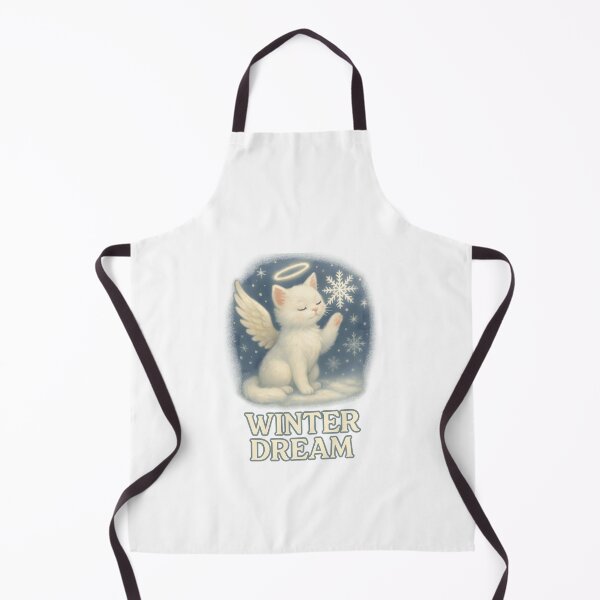 Item preview, Snowflake Whispers: Angel Cat in Winter Dreamscape designed and sold by inkNext.
