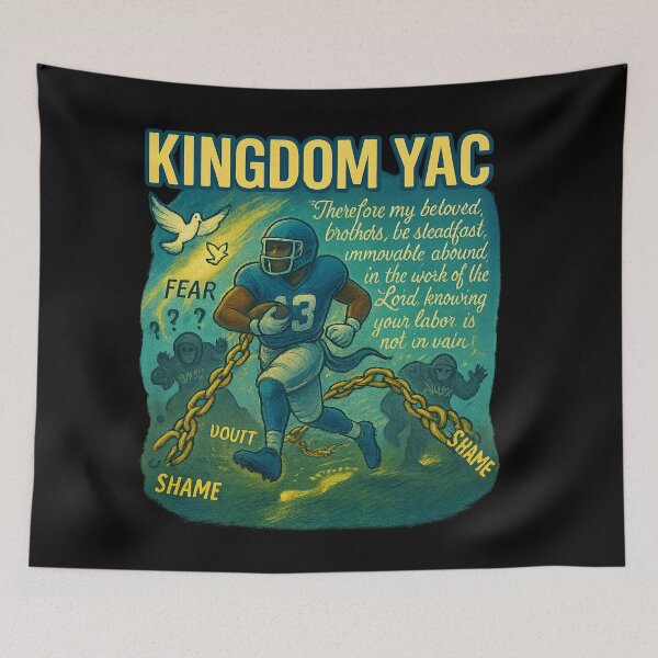 Item preview, Kingdom YAC Backpack – Blessed & Balling Football Gear for Fearless Christian Athletes designed and sold by FaithDripStudio.