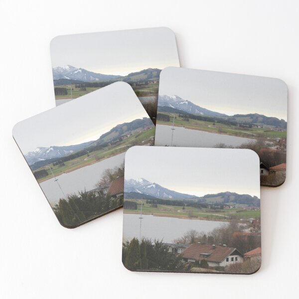 Item preview, Beautiful scene with houses, a lake and the Alps (in Füßen, Germany) designed and sold by jonneyboy99.